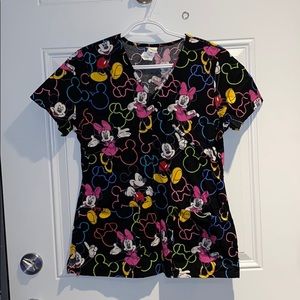 mickey and minnie scrub top
